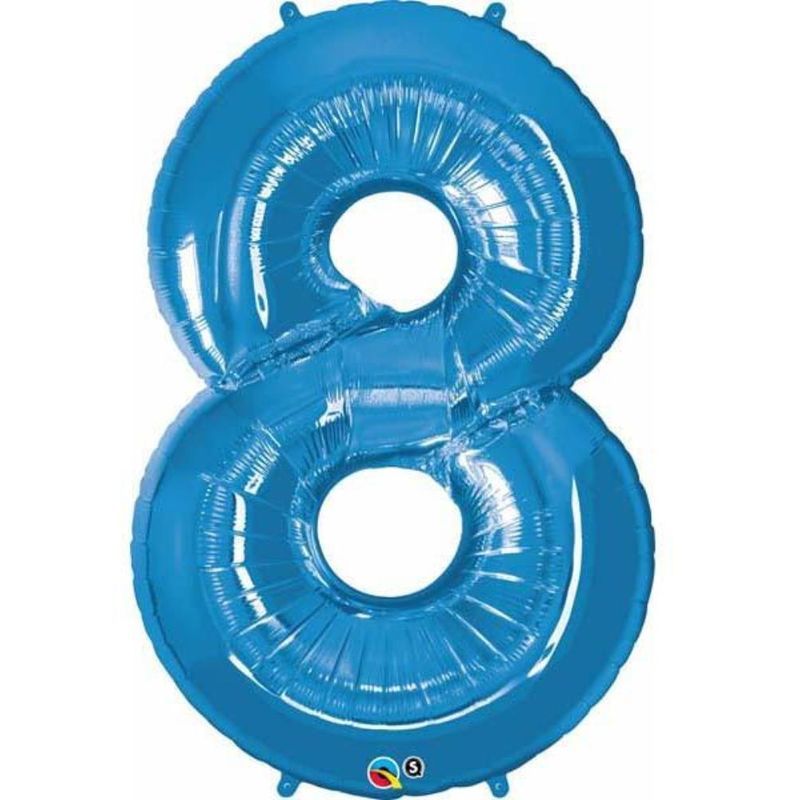 Qualatex - Number Eight Sapphire Blue 34in Number Foil Balloon 1pc