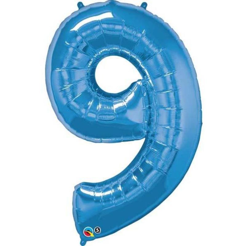 Qualatex - Number Nine Sapphire Blue 34in Number Foil Balloon 1pc