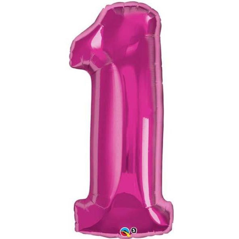 Qualatex - Number One Magenta 34in Number Foil Balloon 1pc