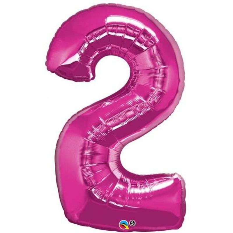 Qualatex - Number Two Magenta 34in Number Foil Balloon 1pc