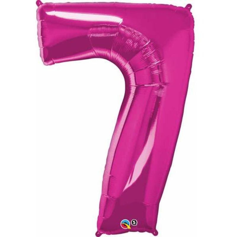 Qualatex - Number Seven Magenta 34in Number Foil Balloon 1pc