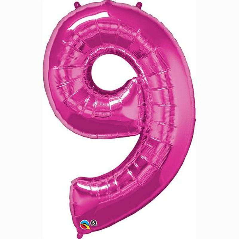 Qualatex - Number Nine Magenta 34in Number Foil Balloon 1pc