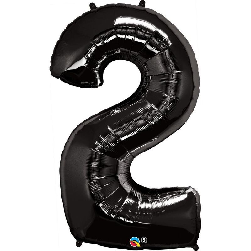 Qualatex Number Two Onyx Black 43in Number Foil Balloon 1pcs