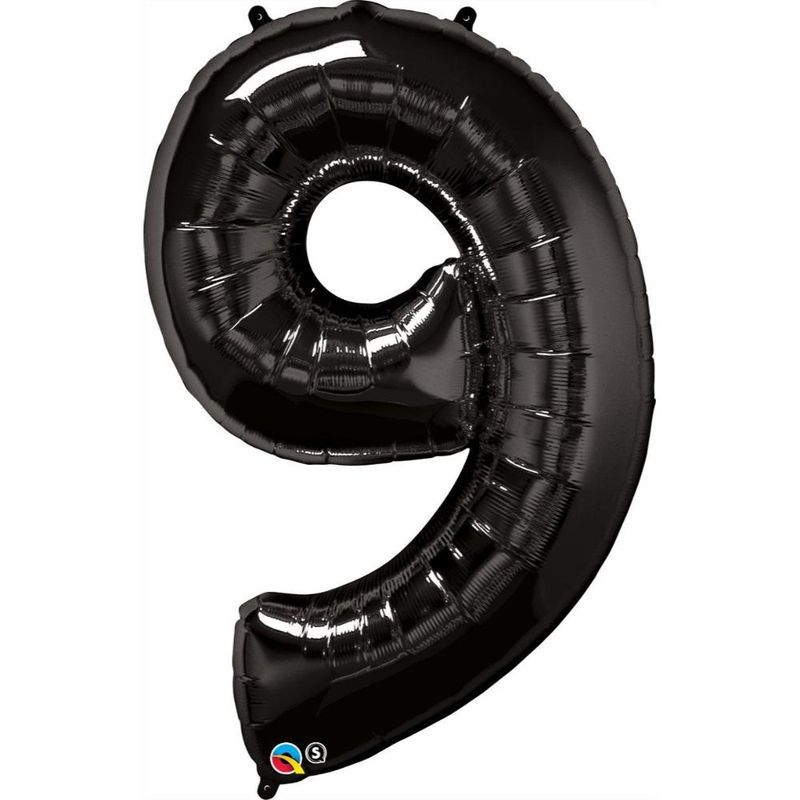 Qualatex - Number Nine Onyx Black 34in Number Foil Balloon 1pc