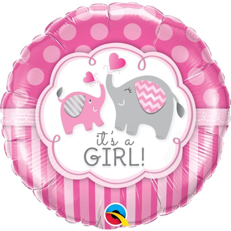 Qualatex - Its A Girl Elephants Foil Balloon 18in