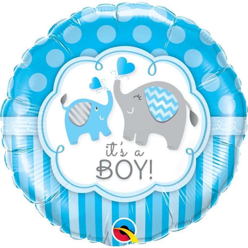 Qualatex - Its A Boy Elephants Foil Balloon 18in