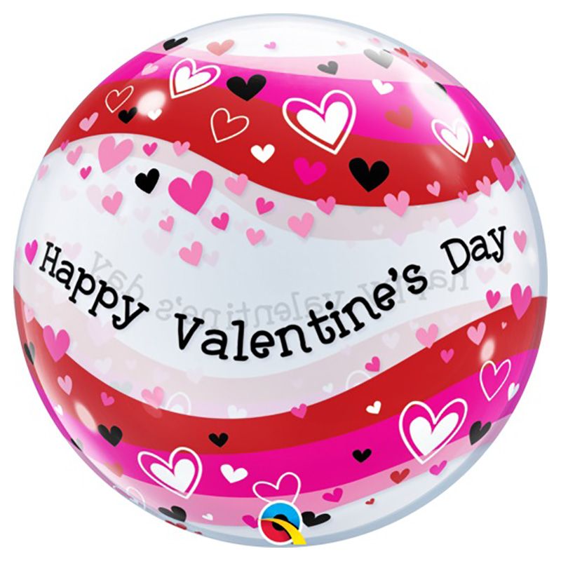 Qualatex - Valentine Heart Waves Bubble Balloons