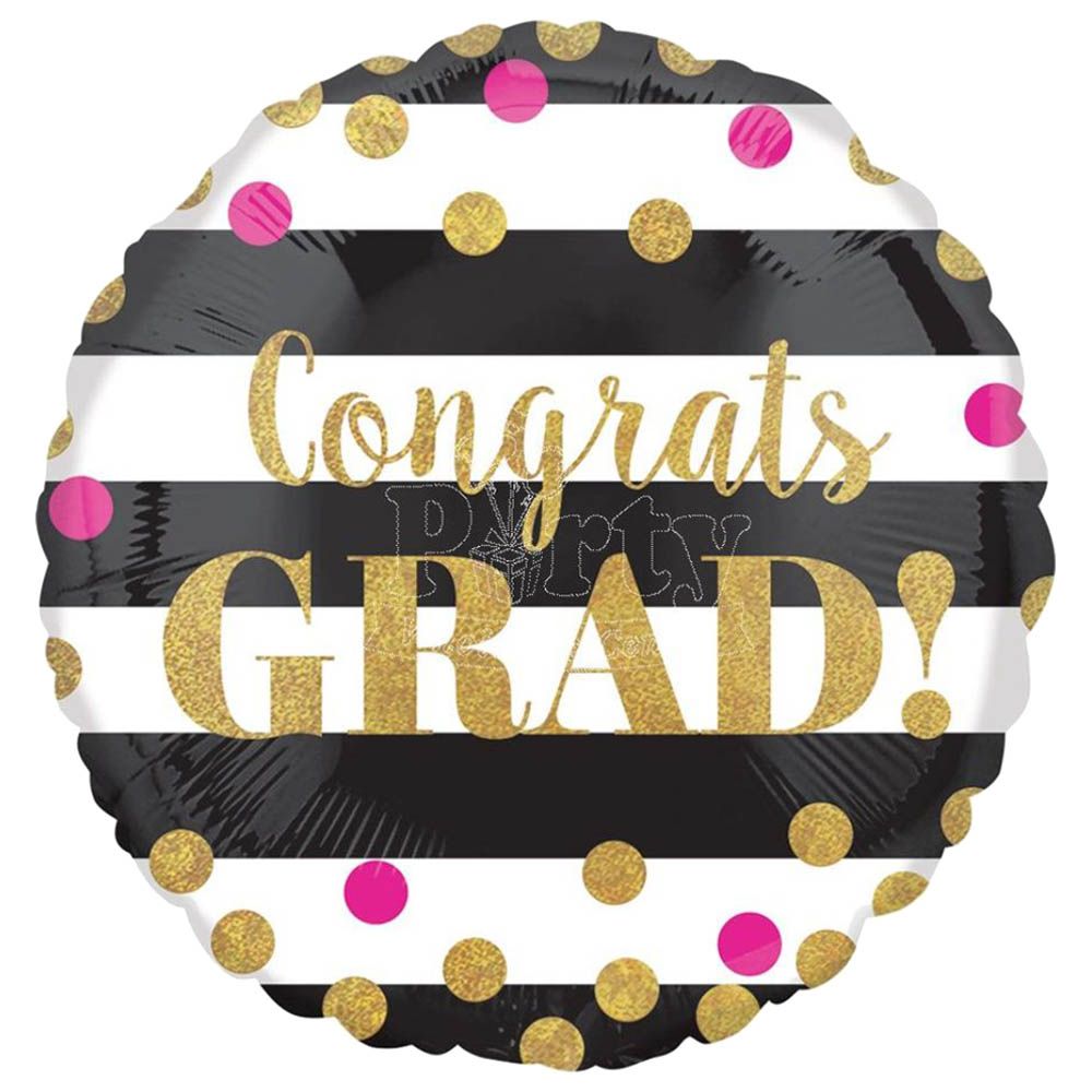 Anagram - Graduation Gold Confetti Balloon