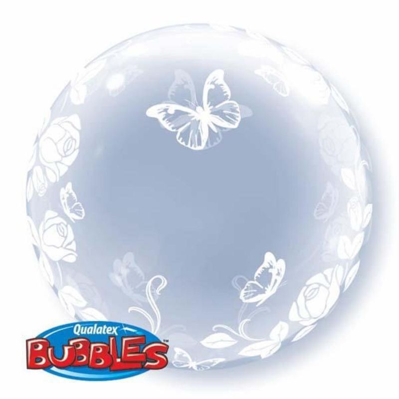 Qualatex Deco Bubble Balloon Elegant Roses & Butterflies 24in