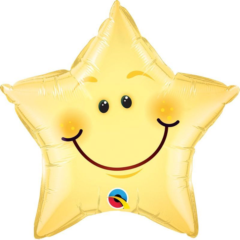 Qualatex - Smiley Face Star Supershape Foil Balloon 20in