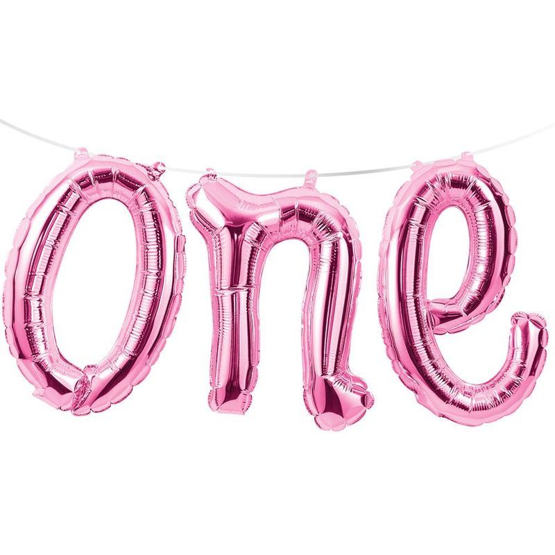 Creative Converting 1st Bday Pink One Balloon Banner