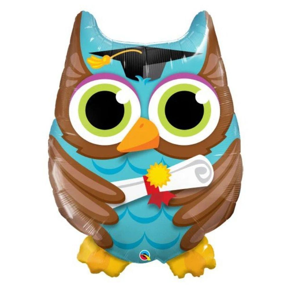 Qualatex - Graduate Owl Foil Super Shape Balloon