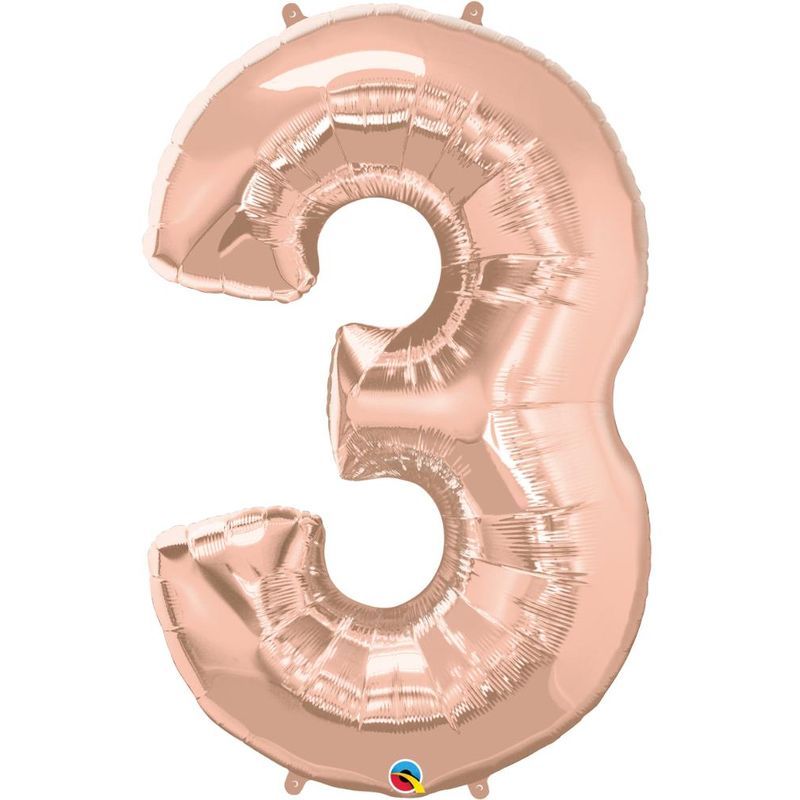 Qualatex - Rose Gold Foil Balloon #3 Shape 34in