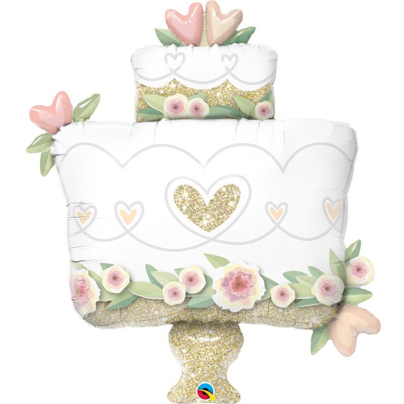 Qualatex - Glitter Gold Wedding Cake 38in Super Shp Foil