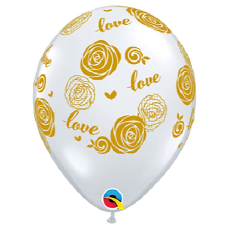 Qualatex - Round Clear Love Roses Balloon - 11Inch