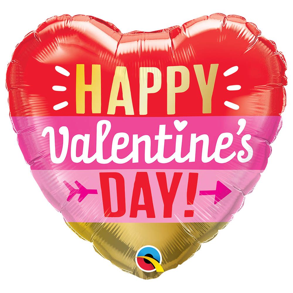 Qualatex - Valentine'S Day Arrow Stripes Foil Balloon