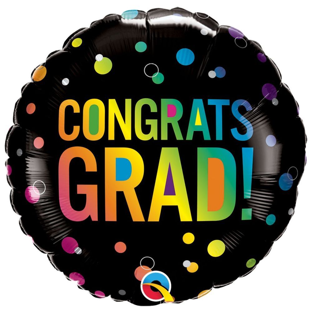 Qualatex - Round Congrats Grad Ombre Dots Balloon