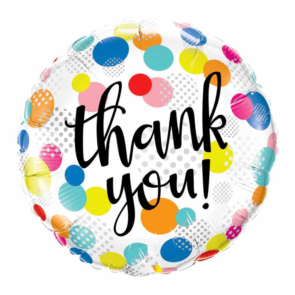 Qualatex - Round Thank You Dots Upon Dots Foil Balloon 18 Inch