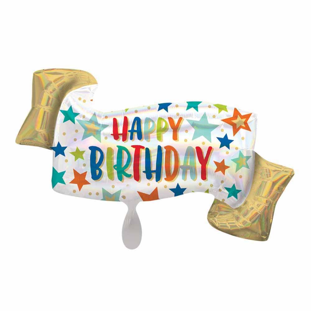 Anagram - P40 Birthday Banner Holo Super Shape Balloon 39 Inch 