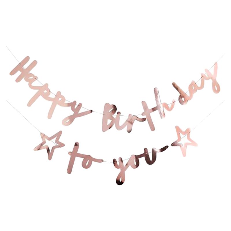 Hootyballoo - 'Happy Birthday To You' Banner - 4m - Rose Gold