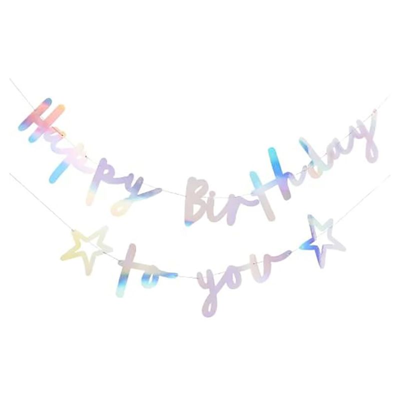 Hootyballoo - 'Happy Birthday To You' Banner - 4m - Iridescent