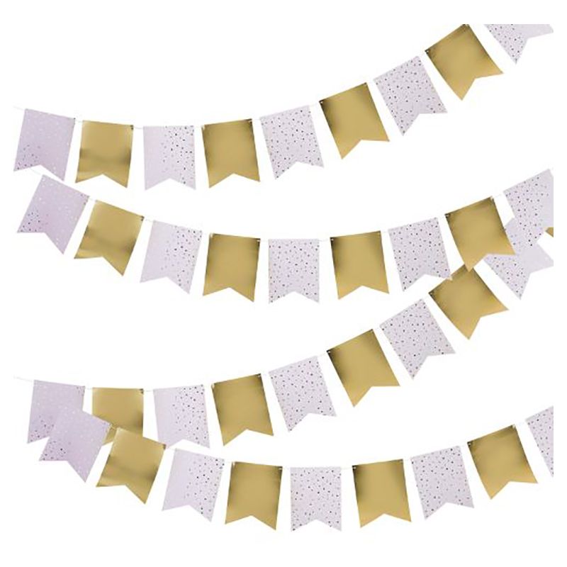 Hootyballoo - Foiled Flag Bunting - 10m - Gold