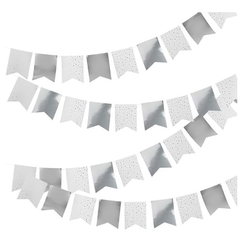 Hootyballoo - Foiled Flag Bunting - 10m - Silver