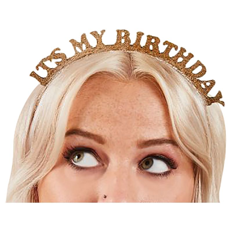 Hootyballoo - 'Its My Birthday' Glittery Headband - Gold