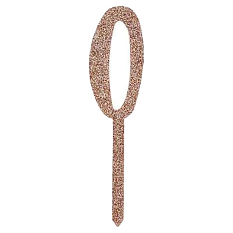 Hootyballoo - Acrylic '0' Cake Topper - Rose Gold 