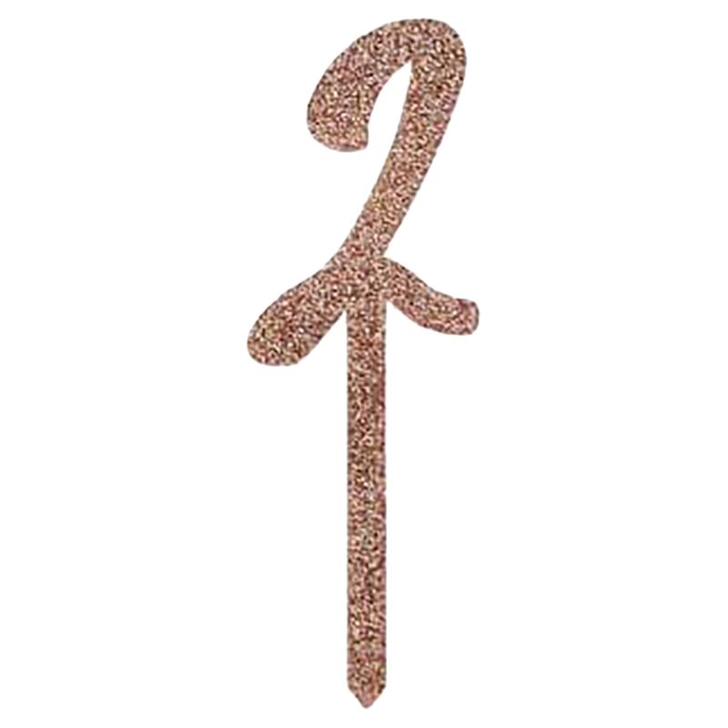 Hootyballoo - Acrylic '2' Cake Topper - Rose Gold 