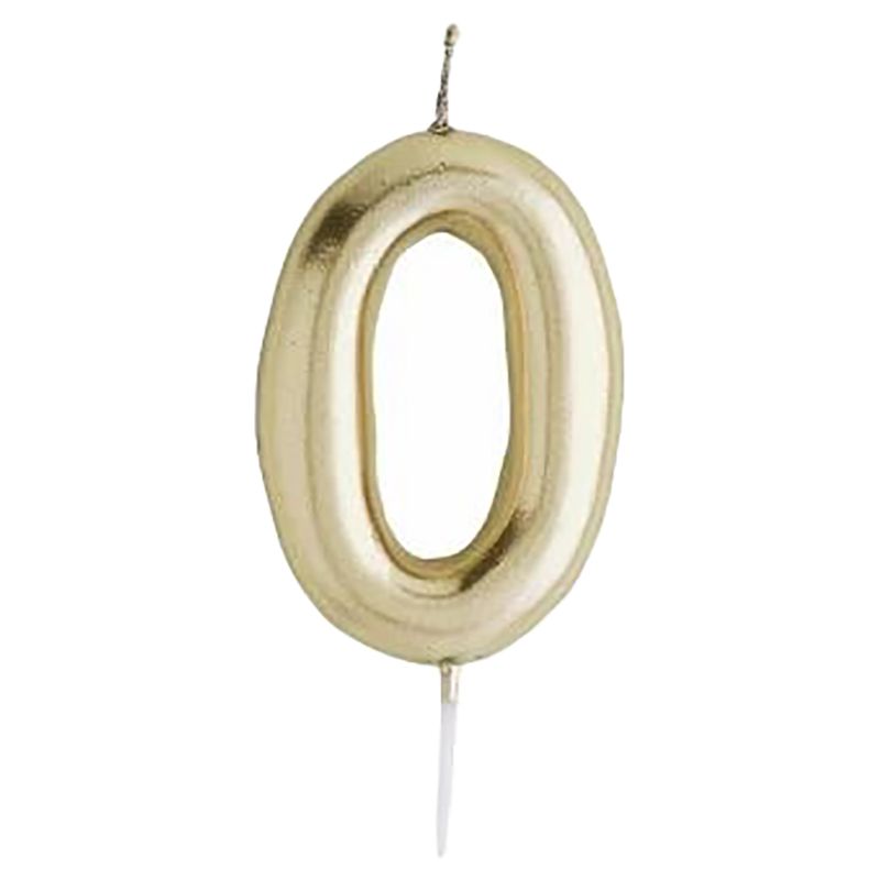 Hootyballoo - Number '0' Candle - Gold