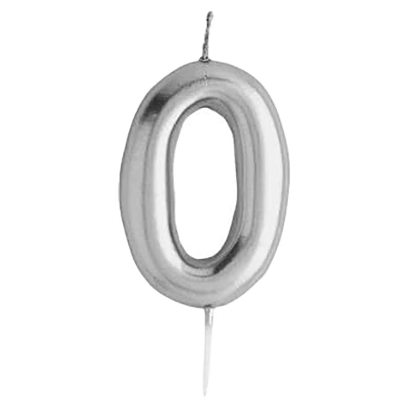 Hootyballoo - Number '0' Candle - Silver