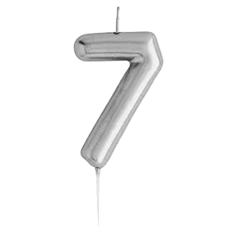 Hootyballoo - Number '7' Candle - Silver