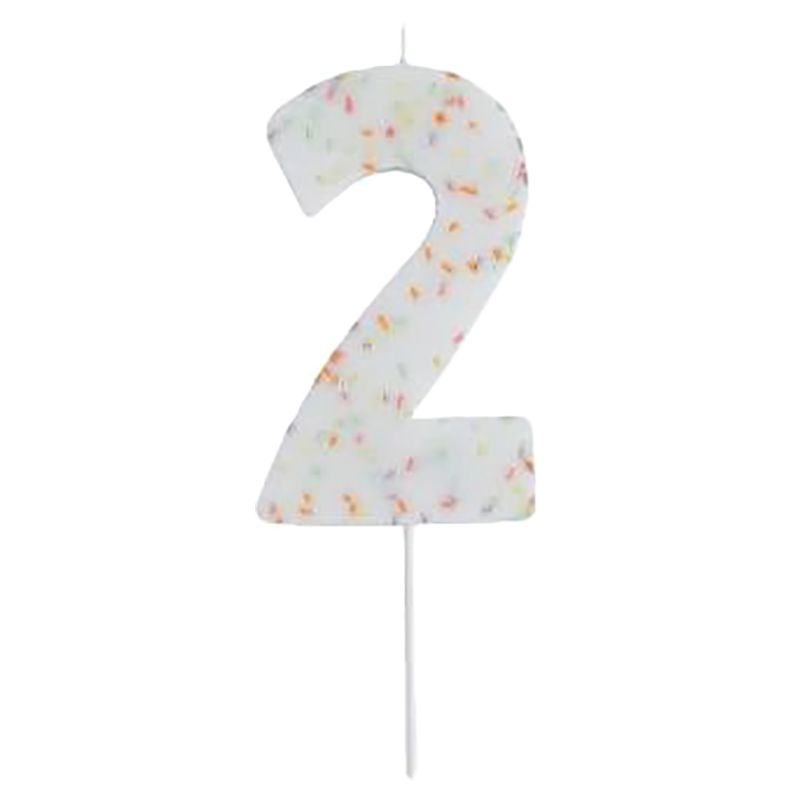 Hootyballoo - Jumbo Number '2' Sprinkle Candle 