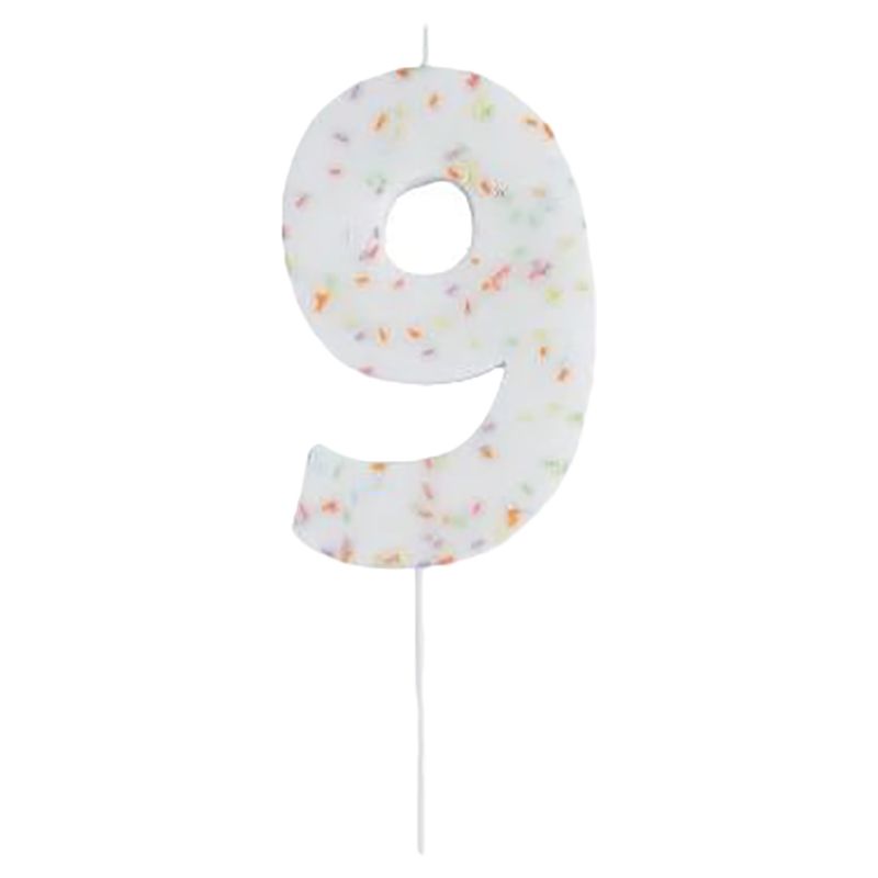 Hootyballoo - Jumbo Number '9' Sprinkle Candle 