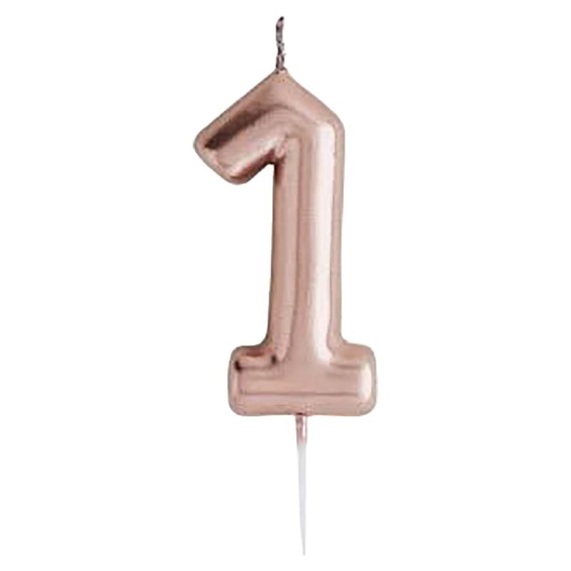 Hootyballoo - Number '1' Candle - Rose Gold 