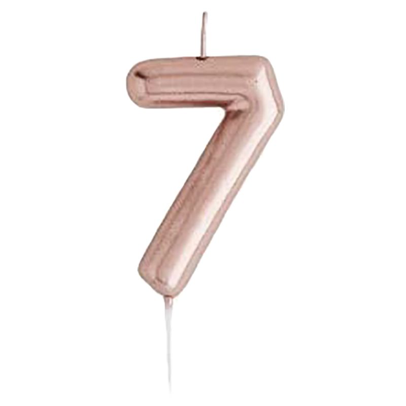 Hootyballoo - Number '7' Candle - Rose Gold 