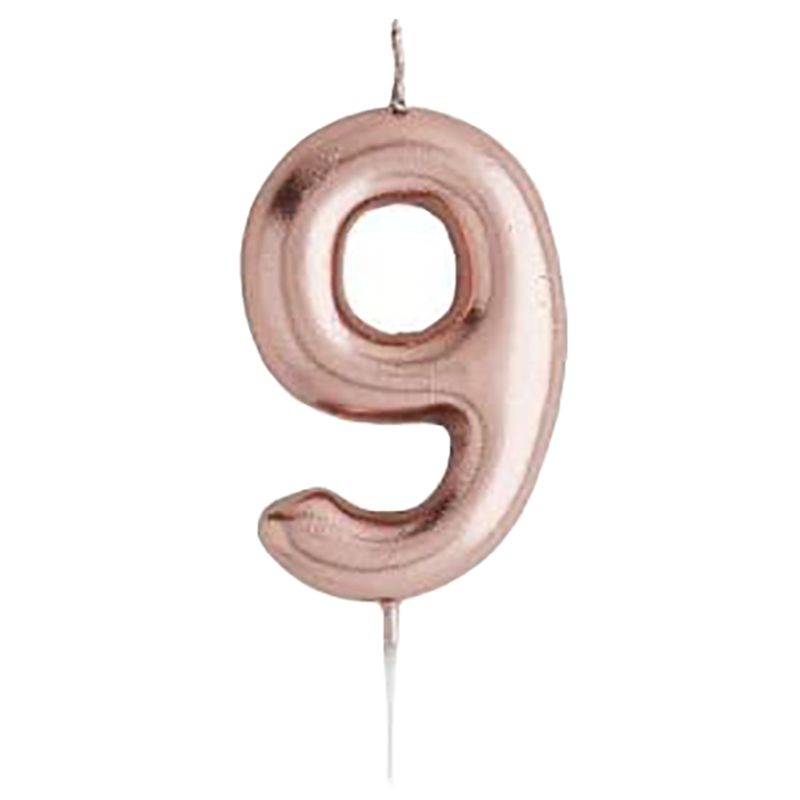 Hootyballoo - Number '9' Candle - Rose Gold 