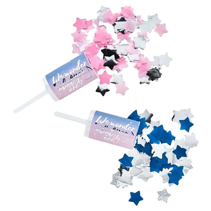 Hootyballoo - Gender Reveal Confetti Push Pops - 2pcs