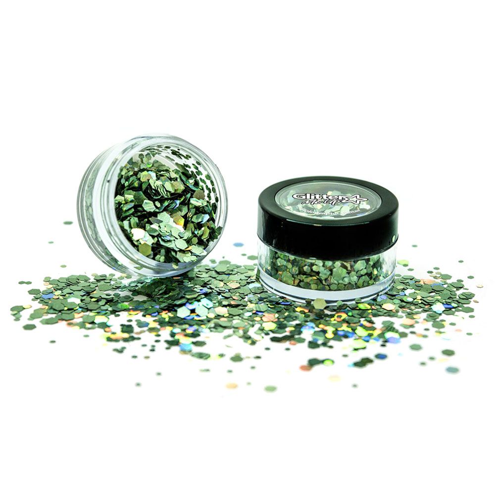 Paintglow - Holographic Chunky Glitter Green Envy 3g 