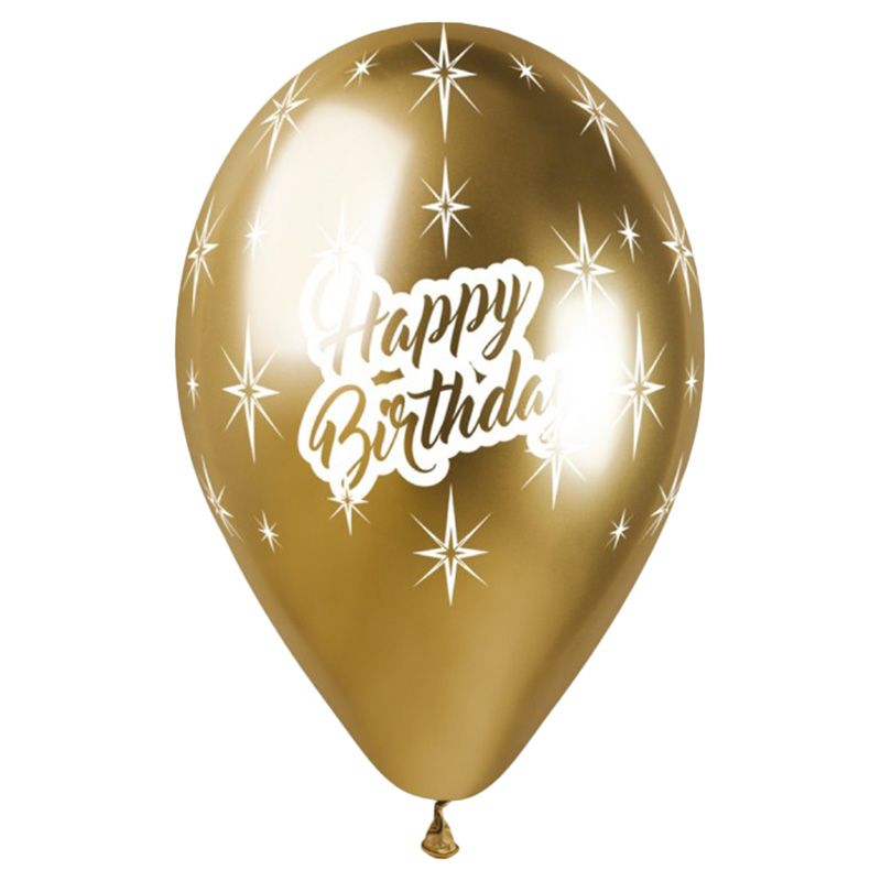 Gemar - Shiny & Sparkling Happy Birthday Balloon - Gold - 13-inch - 25pcs