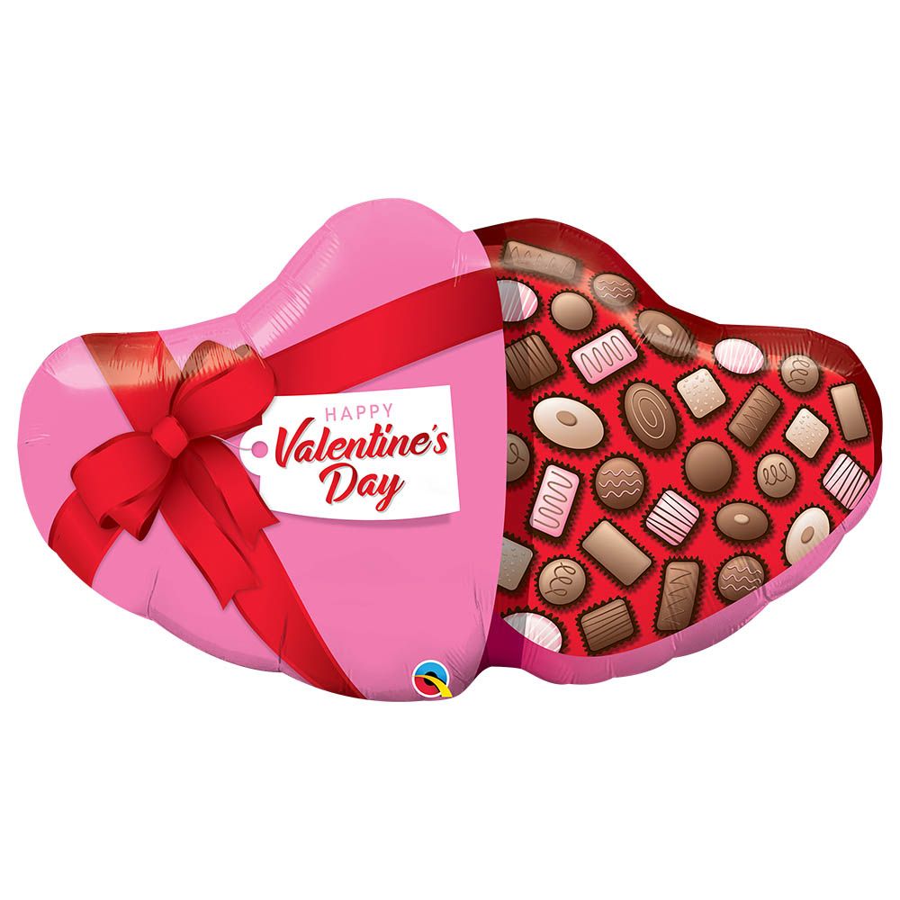 Qualatex - Foil Valentine's Day Candy Box Shape Balloon - 39-inch