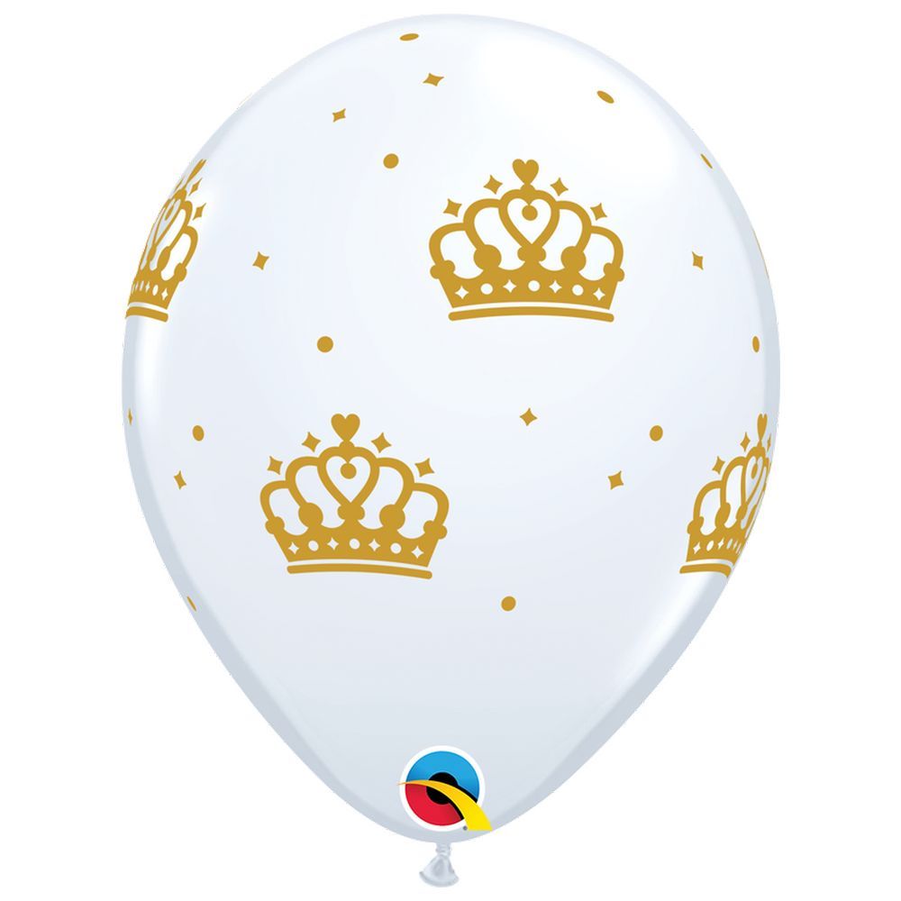 Qualatex - Crown Latex Balloon - White - 6pcs - 11-Inch