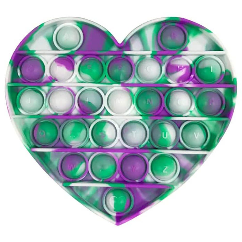 Squizz Toys - Toys Pop The Bubble Heart Tie Toy - Green/Purple