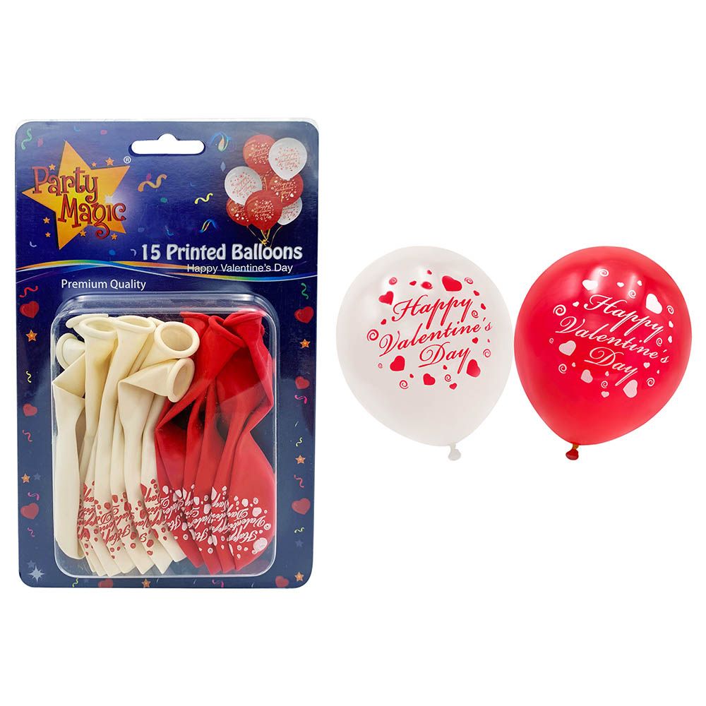 Party Magic - Happy Valentines Day Printed Balloons - 15pc