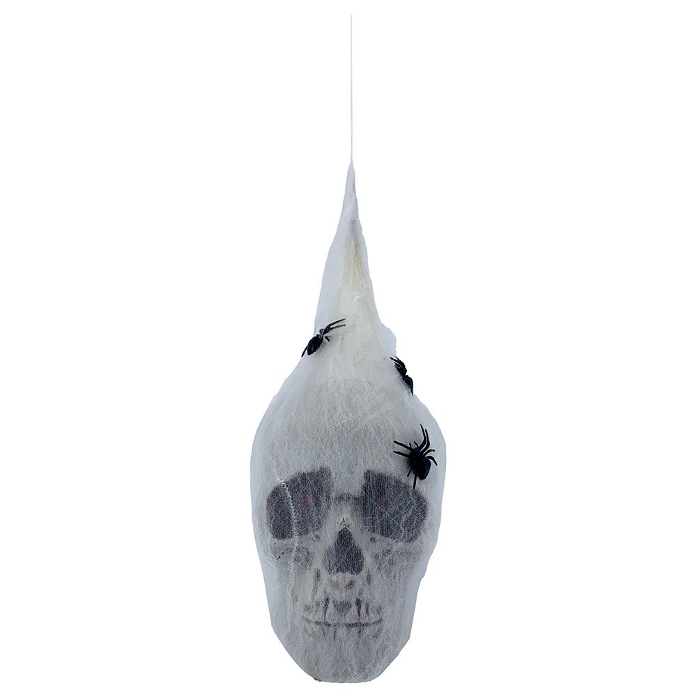 Party Magic - LED Hanging Skull W/ Spider Web