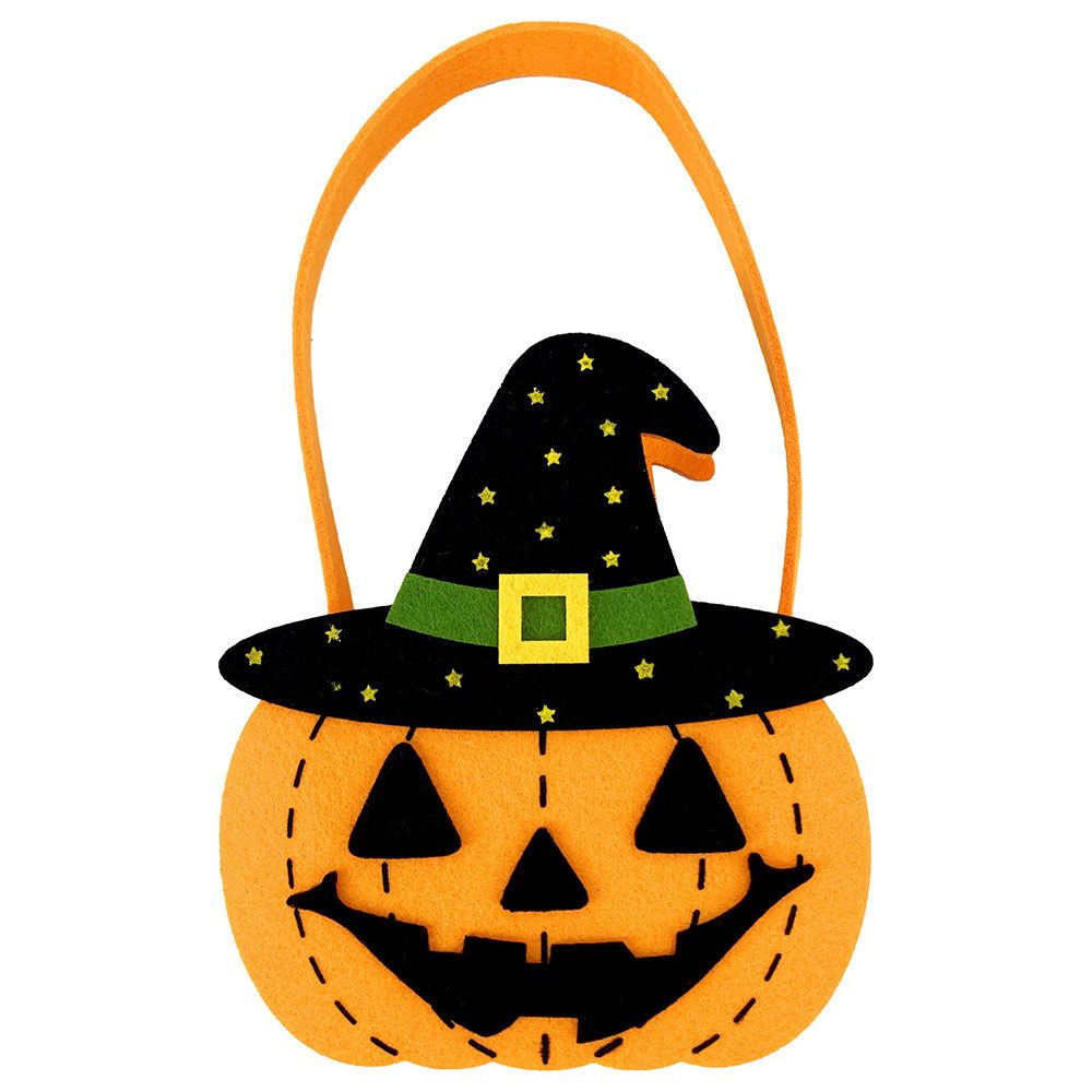 Party Magic - Pumpkin Felt Bag W/ Black Hat