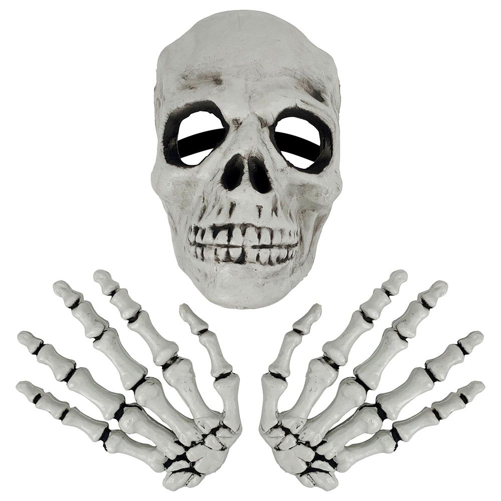 Party Magic - Halloween Skull Mask & Hands Set