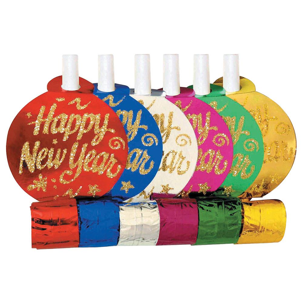 Party Magic - Glittered Foil Blowouts Happy New Year 1x6