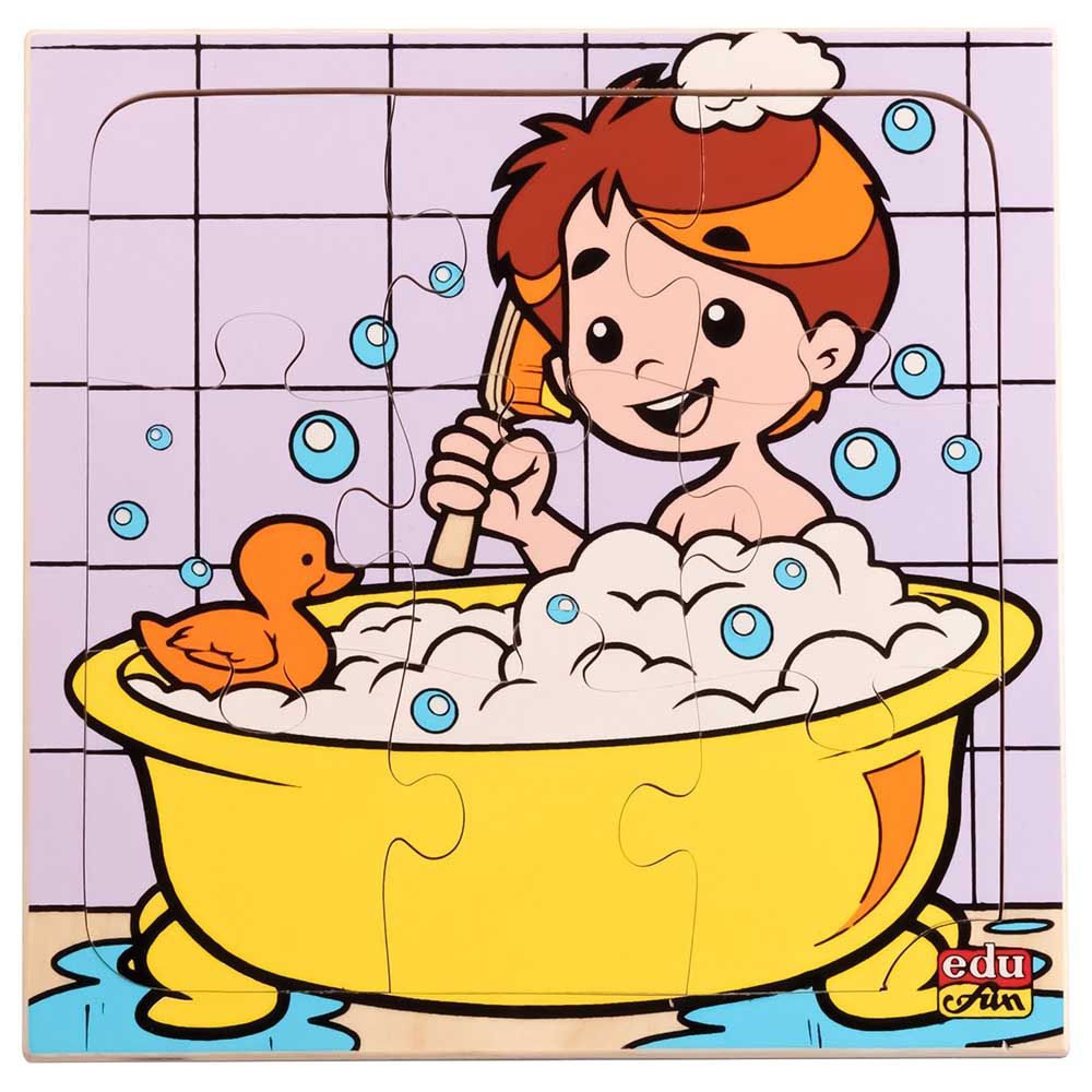 Edu Fun - What Are You Doing? Puzzle - Taking A Bath